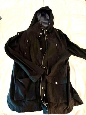 Collective Concepts Black Hooded Zip-Front Utility Jacket